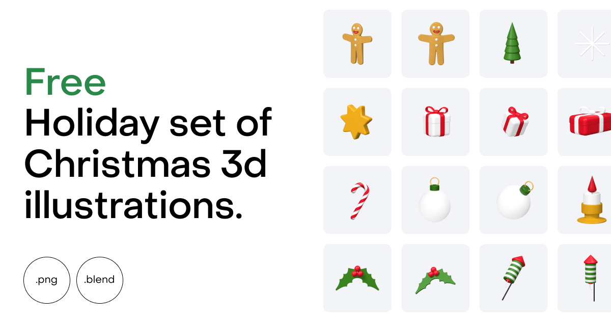 Free christmas 3d illustrations — Wannathis