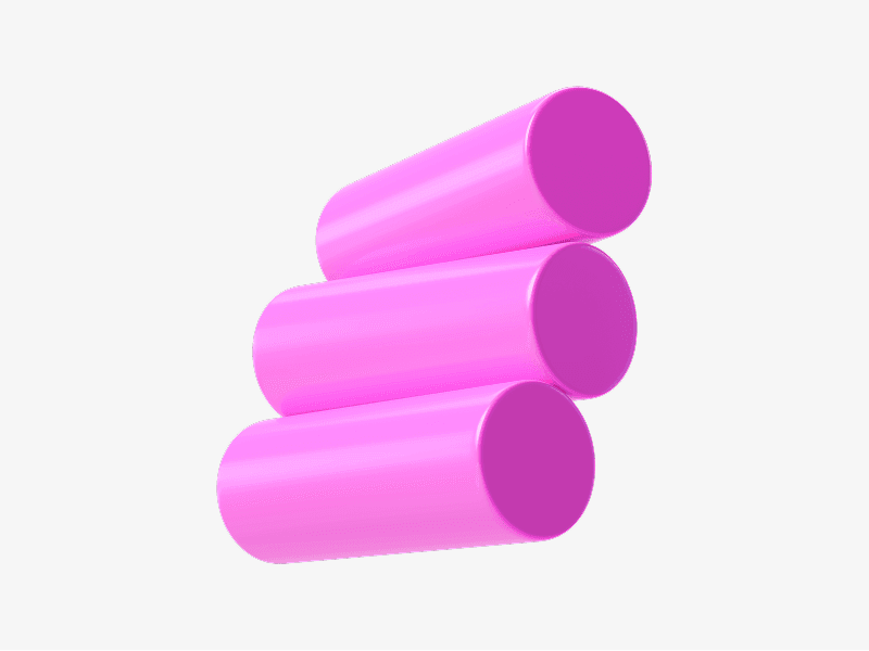 Pink abstract 3D cylinders grouped together