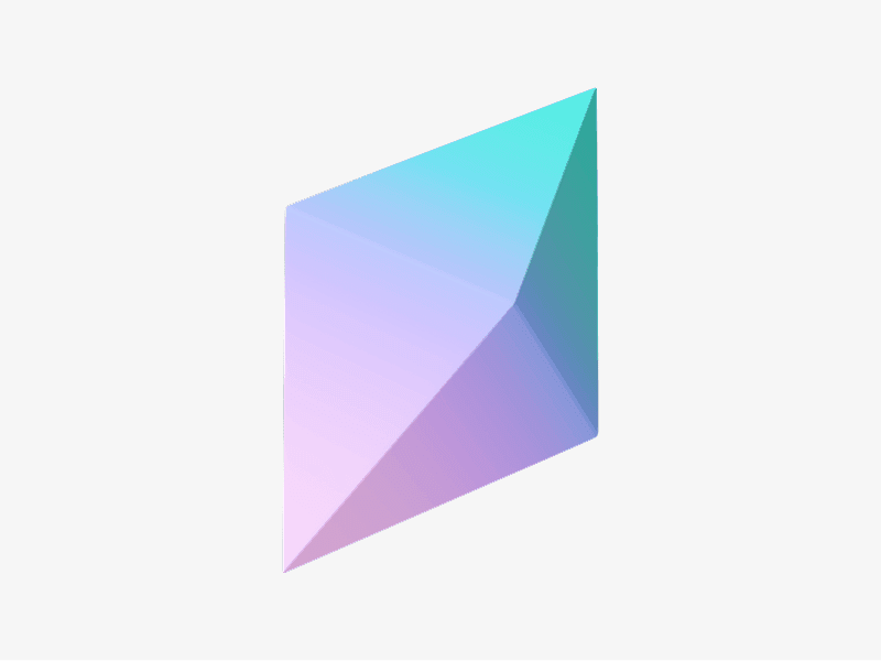 Soft gradient abstract angular 3D form