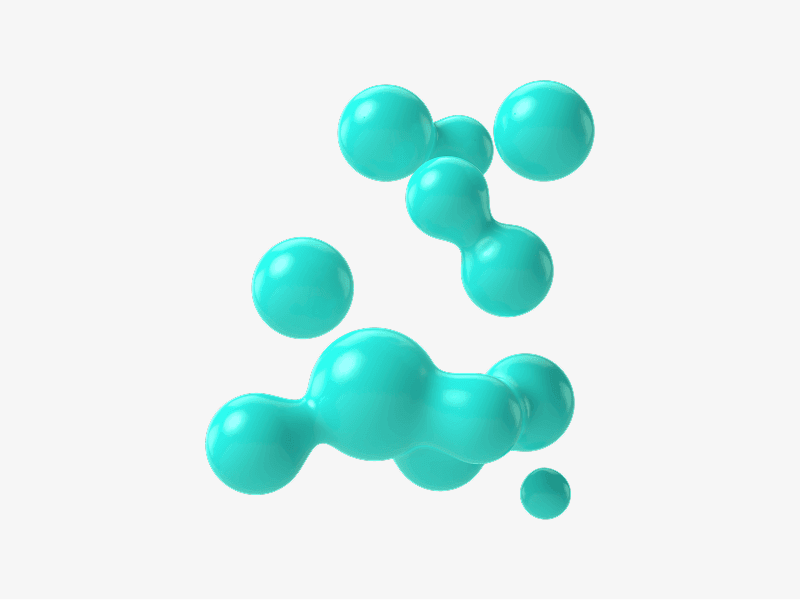 Mint abstract 3D bubble-like form