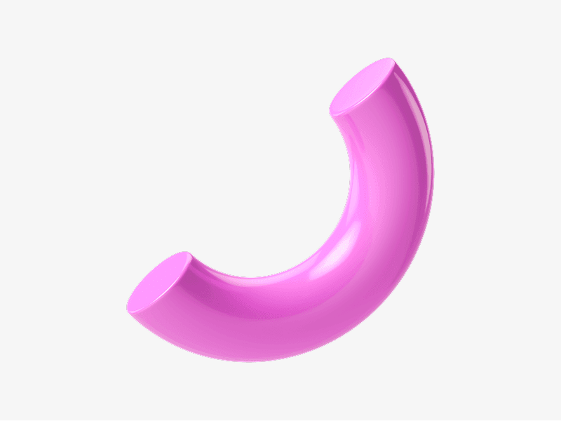 Pink abstract 3D curved tube shape