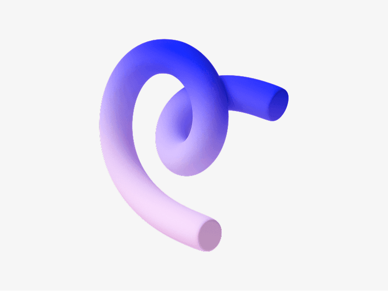 Purple abstract 3D curved shape with a soft gradient