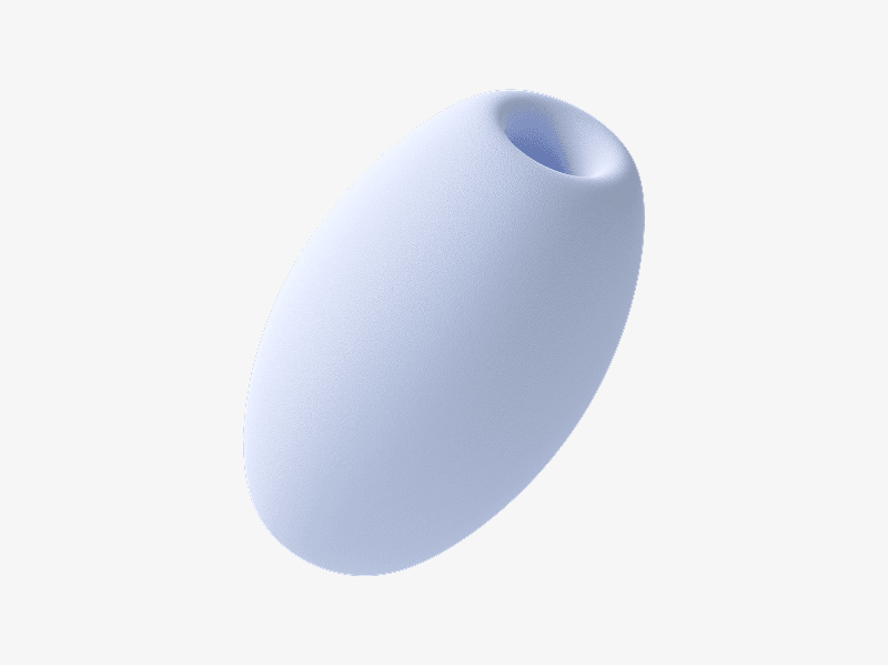 Light blue abstract 3D oval-shaped form
