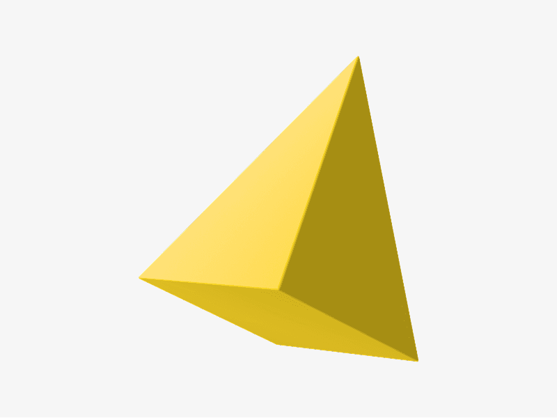 Yellow abstract 3D pyramid-like form
