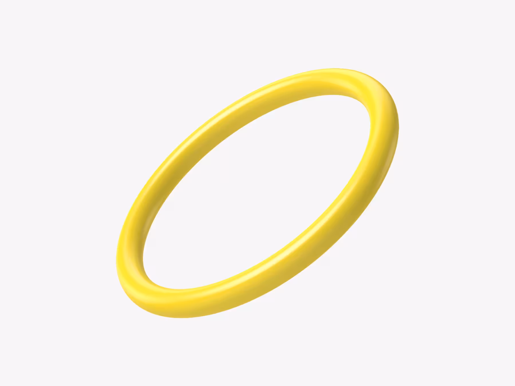 Yellow abstract 3D ring with smooth surface