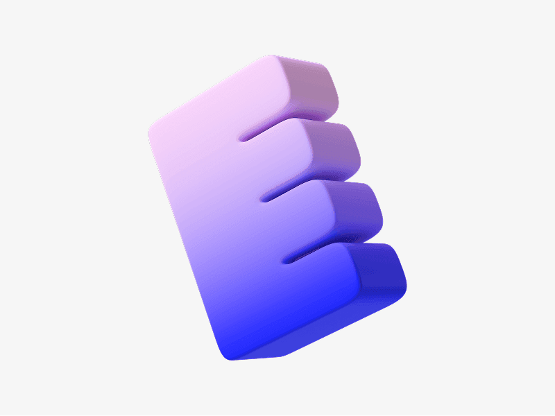 Purple gradient abstract block shape