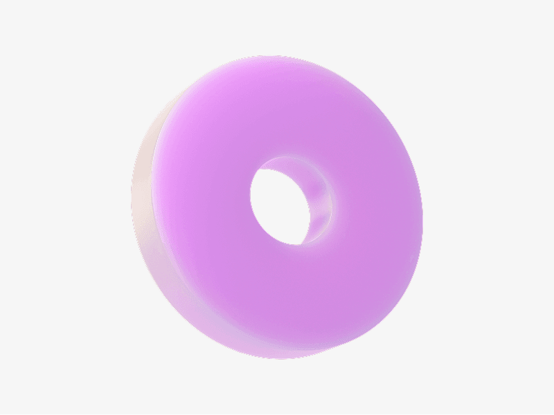 Purple abstract 3D ring with smooth surface