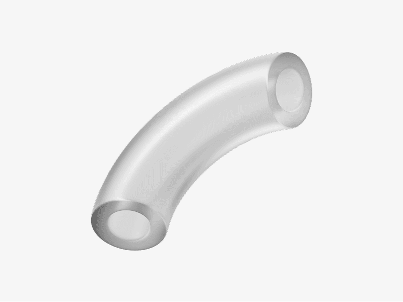 White abstract 3D curved hollow tube shape