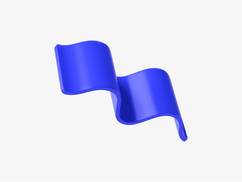 Blue abstract 3D wavy sheet-like form