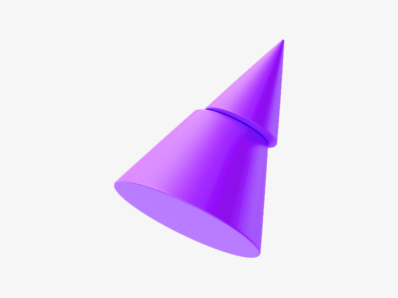 Purple abstract 3D cone shape