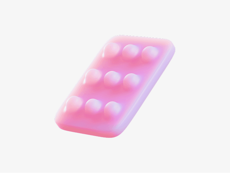 Pink abstract 3D rounded tile with soft raised bumps