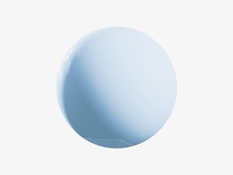 Soft blue abstract 3D sphere with smooth surface