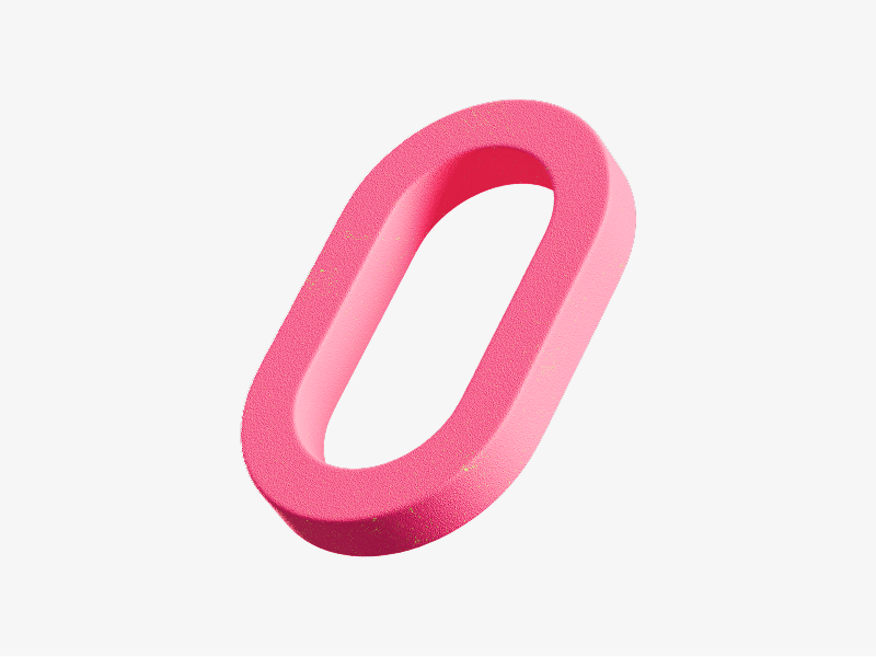 Pink abstract 3D oval ring with smooth rounded form