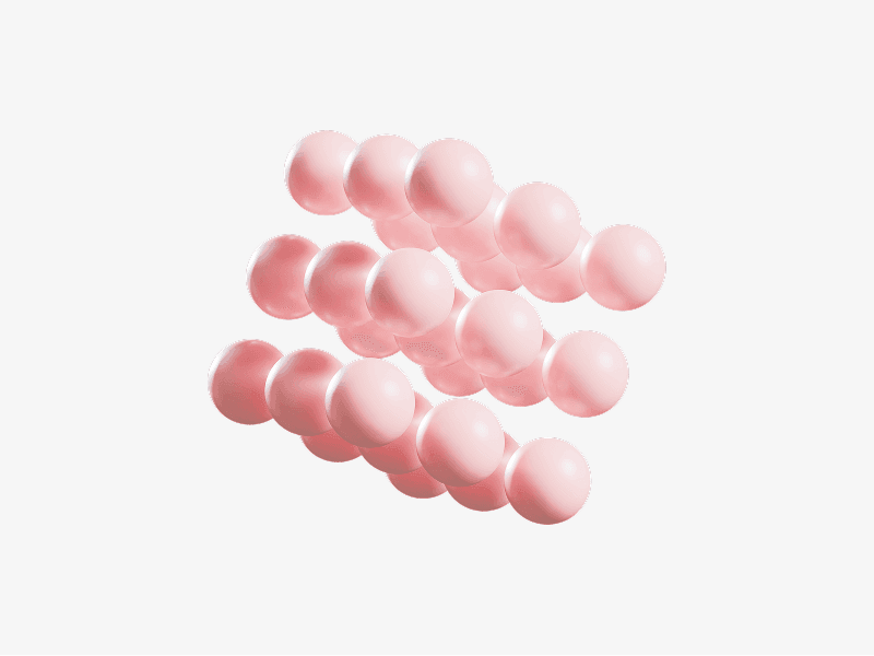 Abstract 3D shape made of connected soft pink bubble forms
