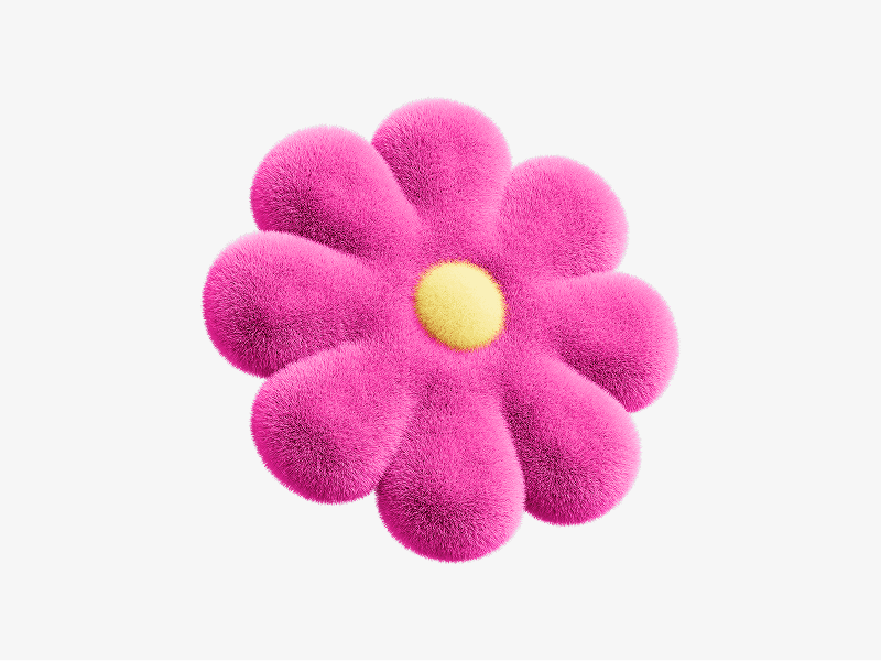 Pink flower-shaped abstract with soft fluffy texture