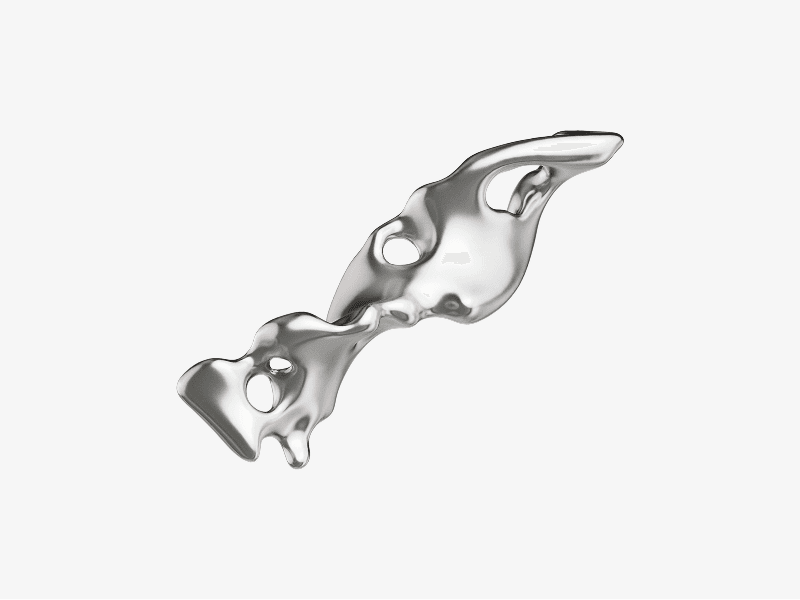 Metallic wave fragment abstract shape