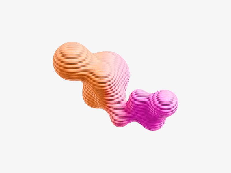 Organic worm-like abstract shape with color gradient