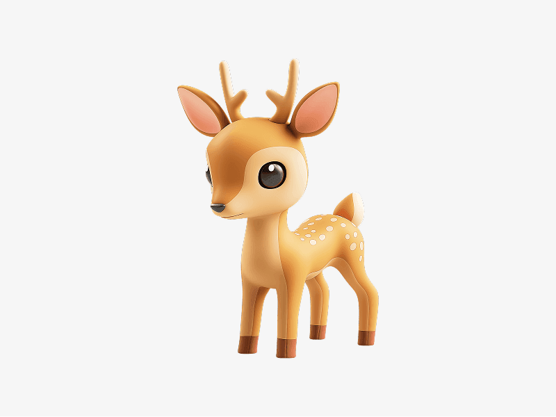 cute baby deer 3d character
