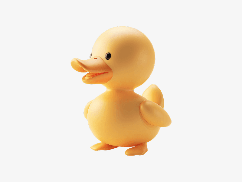 cute yellow duck 3d character