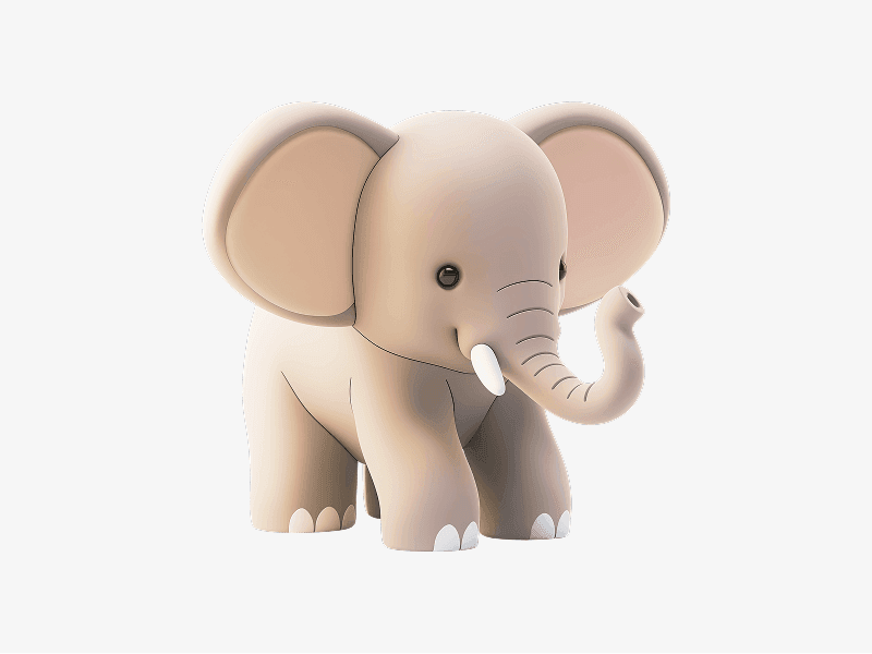 cute elephant 3d character