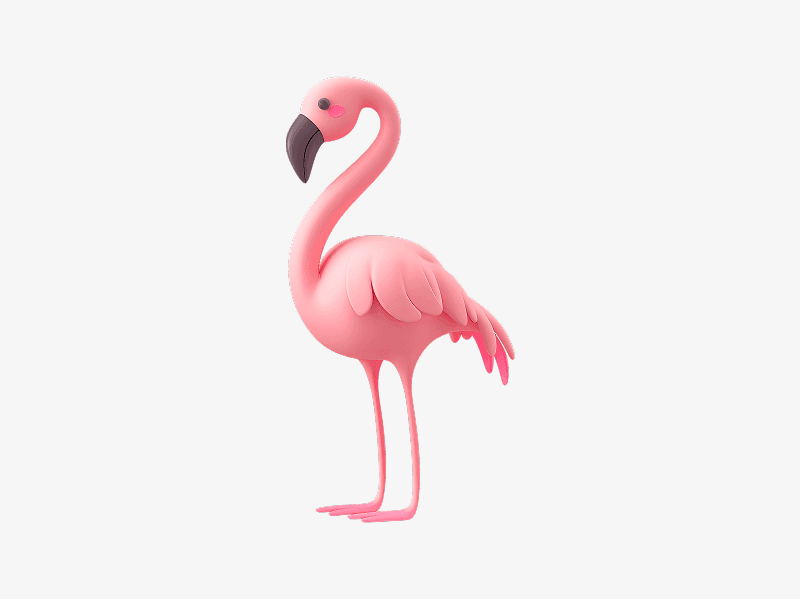 pink flamingo 3d character