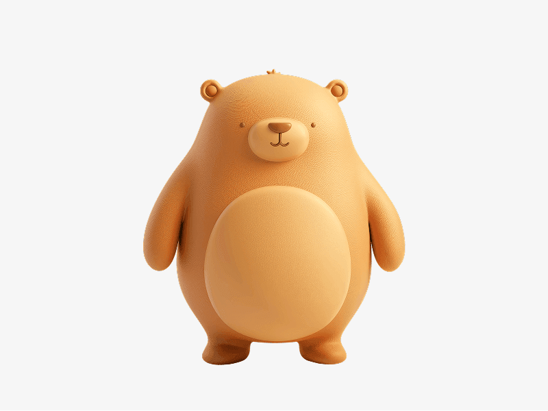 cute 3d bear character