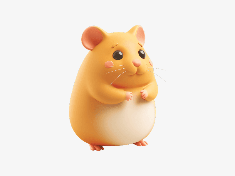 cute hamster 3d character