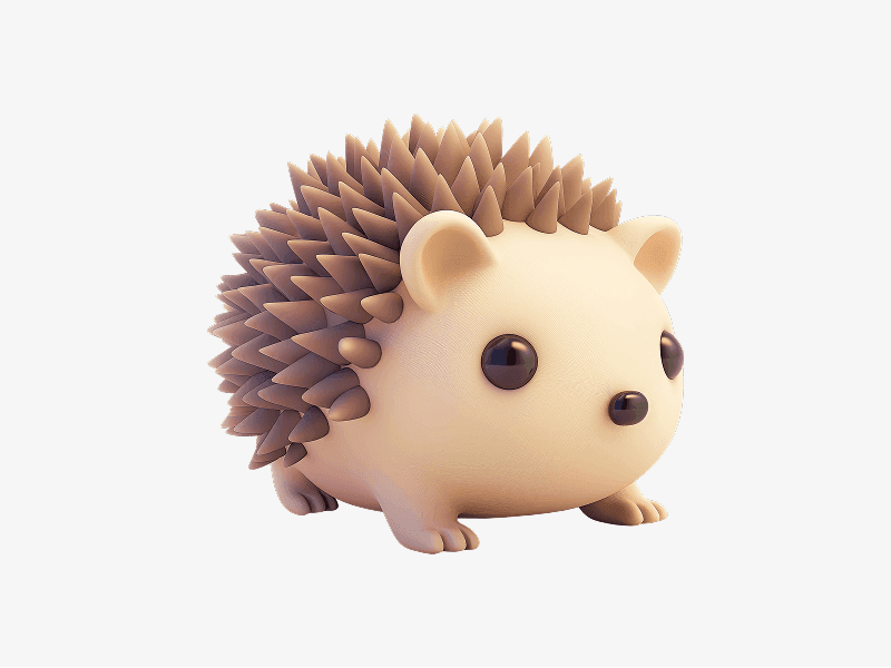 cute hedgehog 3d character