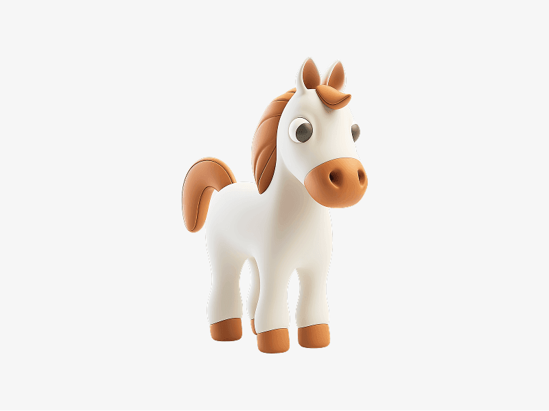 cute horse 3d character