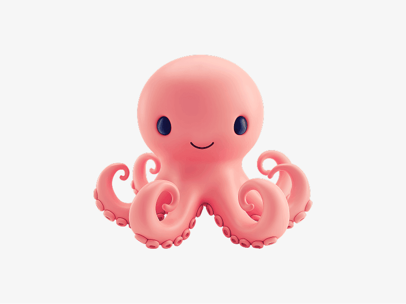 cute octopus 3d character
