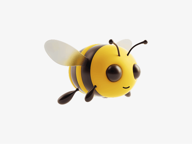 cute 3d bee flying