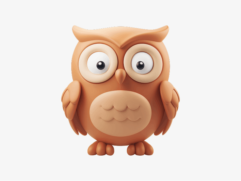 cute owl 3d character