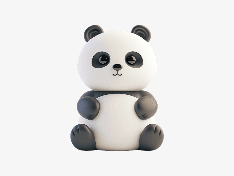 cute panda 3d character