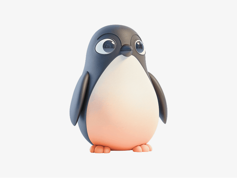 cute penguin 3d character