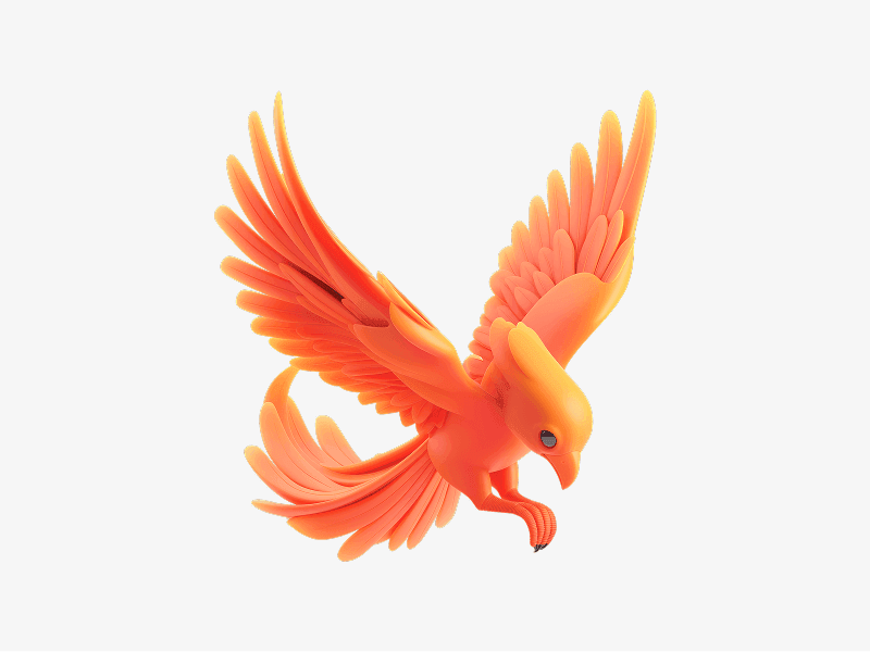 fantasy phoenix bird 3d illustration