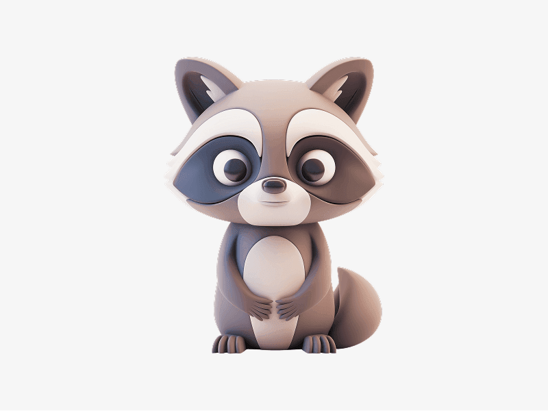 cute raccoon 3d character