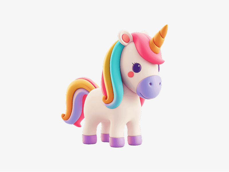 cute unicorn 3d character