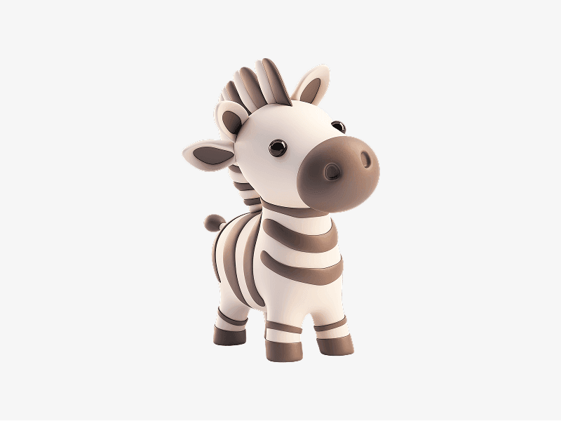 cute zebra 3d character