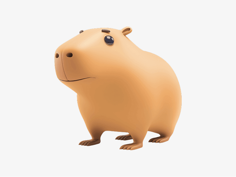 cute 3d capybara character