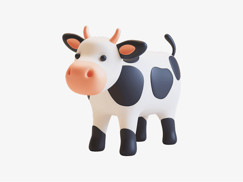 cute 3d cow character