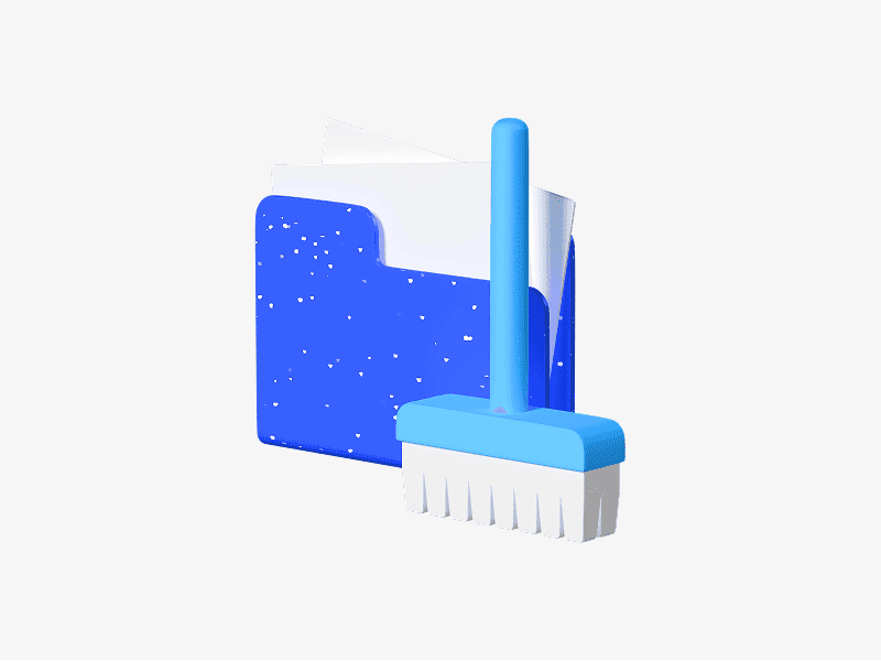 3D chart with brush cleaning surface