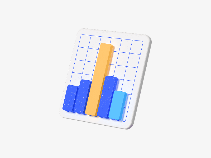3D bar chart on grid background