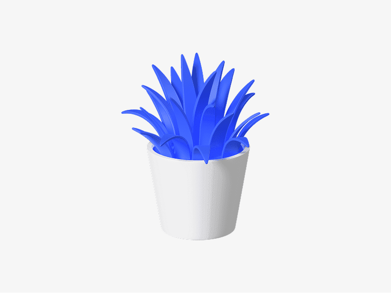 3D plant in pot illustration