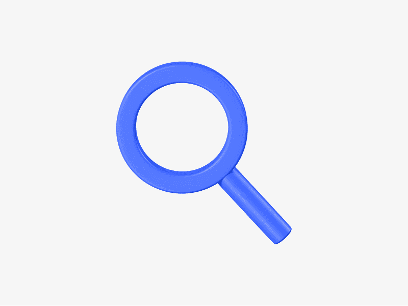 3D magnifying glass icon