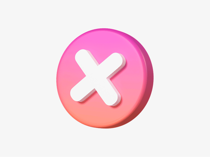 3D close button icon