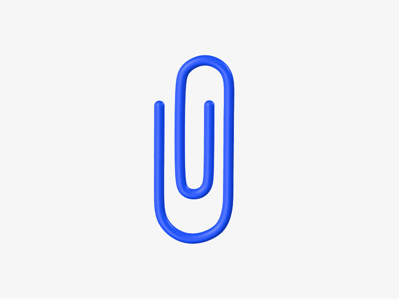 3D paper clip icon