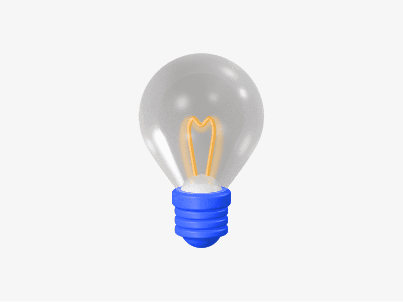 3D light bulb with blue base