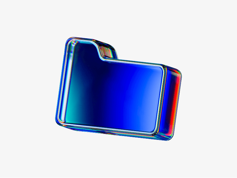 dispersed glass folder icon in 3d