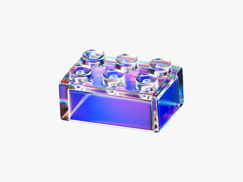 dispersed glass blocks stack in 3d