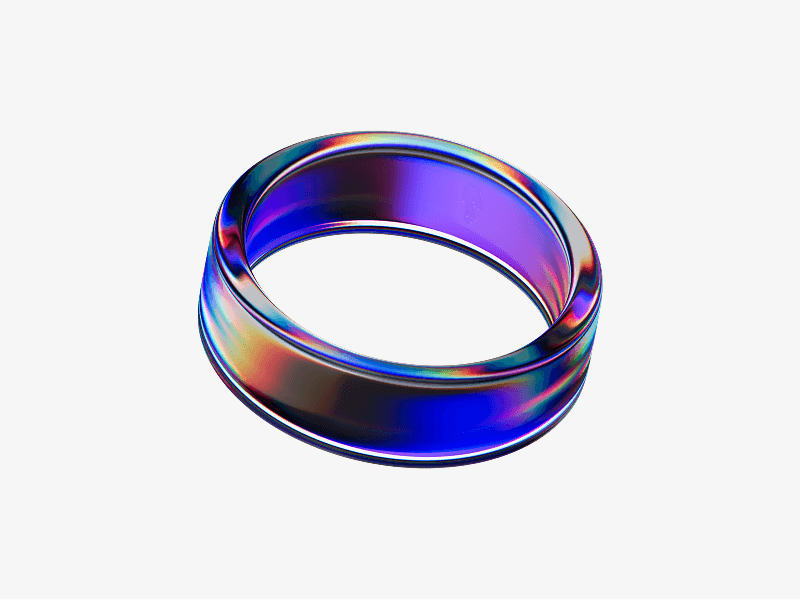 dispersed glass ring shape in 3d